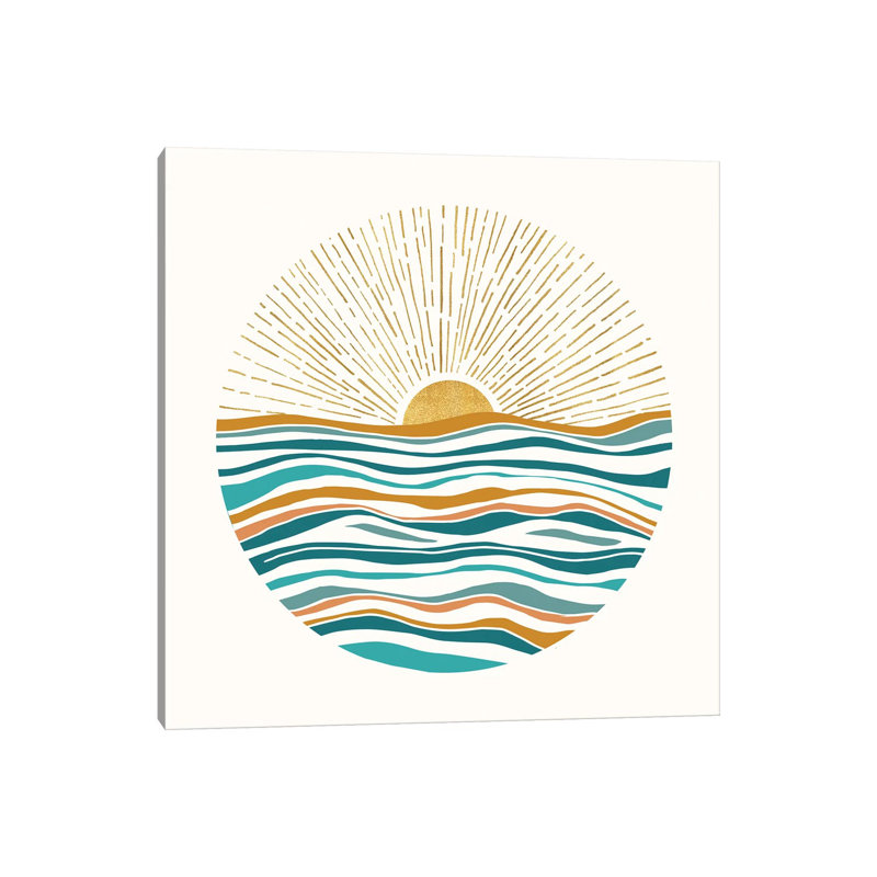 «The Sun and the Sea II» par Modern Tropical - impression sur toile tendue, H 12 po x l 12 po x P 0,75 po