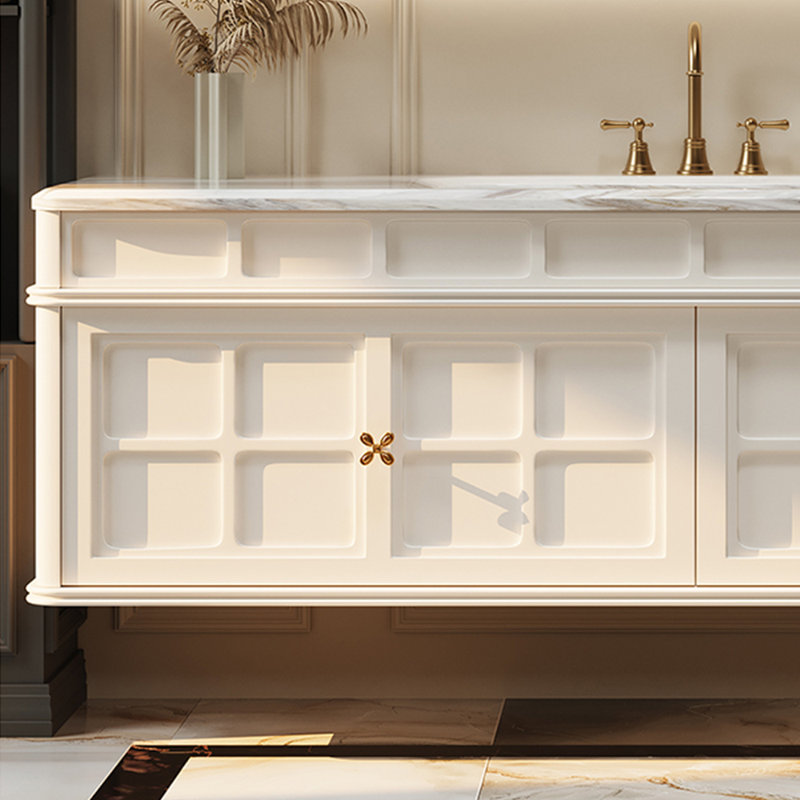 Armoire de salle de bain rétro française, H 19,6 po x l 66,9 po x P 21,6 po