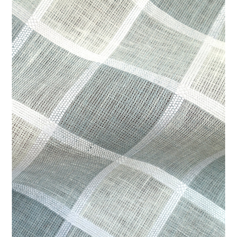 Atmosphere Sheers Wainscott Check Sheer Fabric, Haze