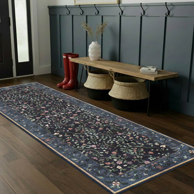 Tapis chenille imprimé lavable Hunter