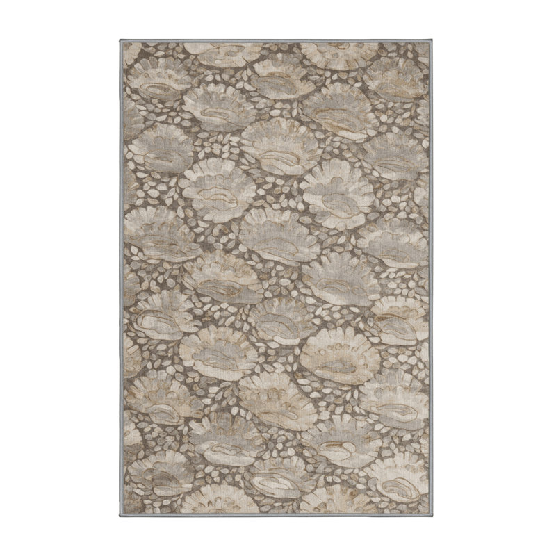 Tapis gris lavable à la machine, Rectangulaire 2 pi x 3 pi