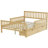 Twin Size Wood Platform Bed with Guardrails & Two Storage Drawers, Natural Finish-253775138