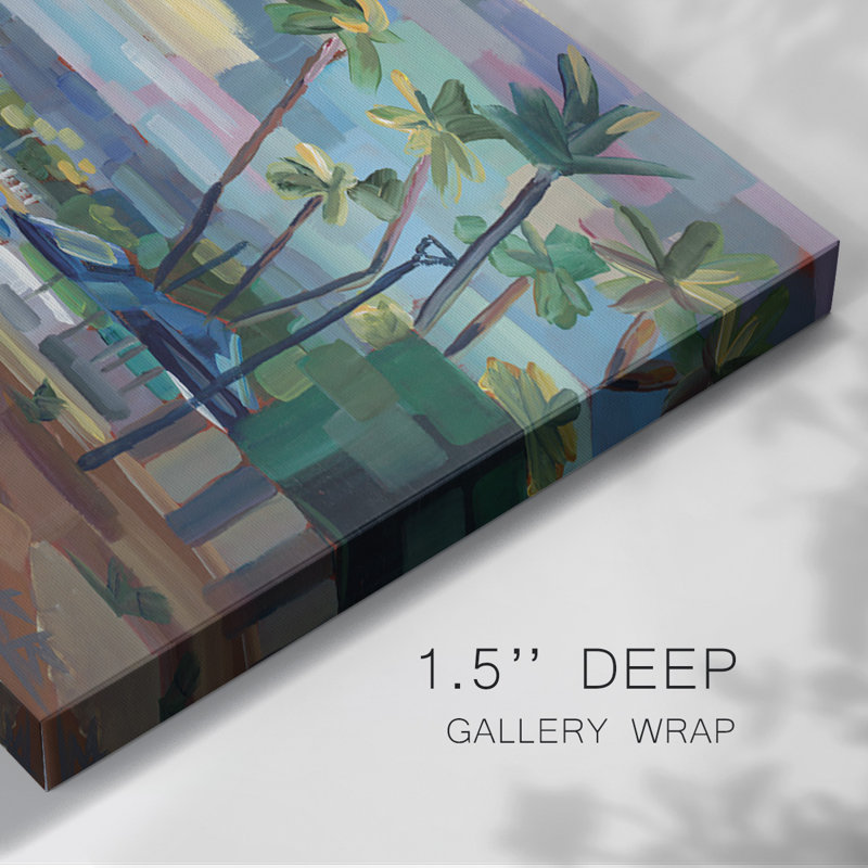 Morning Moon sur toile tendue Waikiki-Gallery, H 8 po x l 12 po