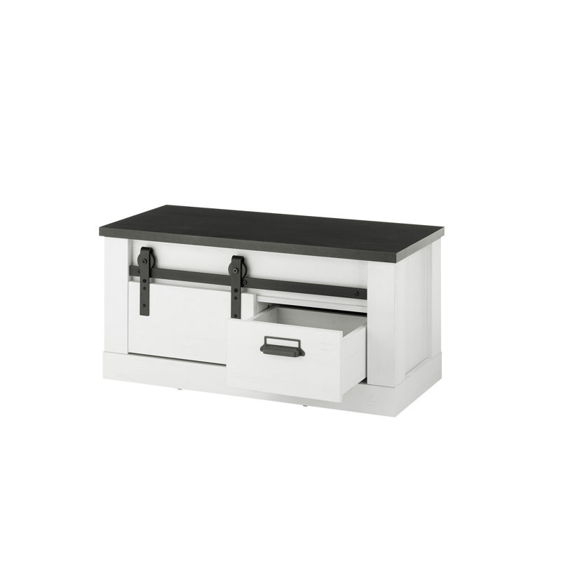 Jackeline Bench with Storage Space, White/Anthracite