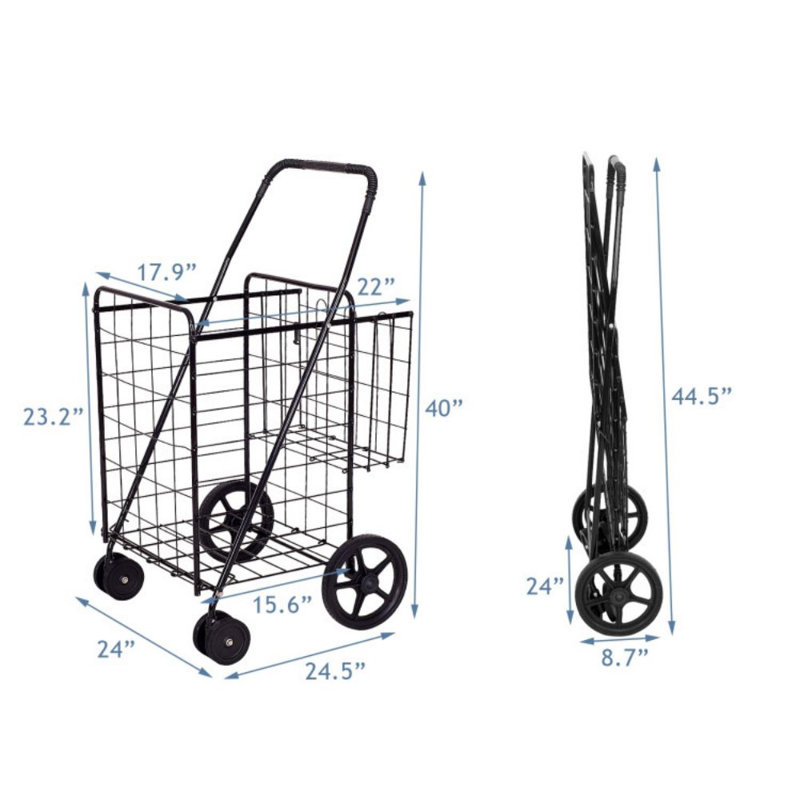 Ubuy Heavy Duty Folding Shopping Cart Folding Wheeled Shopping