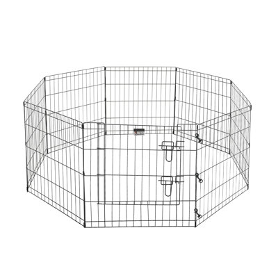 Puppy Playpen - Foldable Metal Exercise Enclosure - Eight 24x24-Inch Panels - Indoor/Outdoor Gated Pen for Dogs or Small Animals by PETMAKER