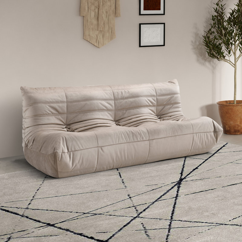 Canapé en cuir végétalien 77,75 "Rachel, Velours taupe