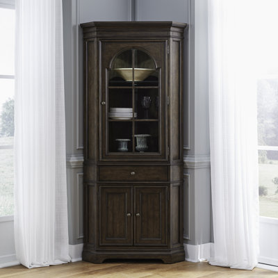 Armoire de coin Tawona avec éclairage DEL et tablettes réglables
