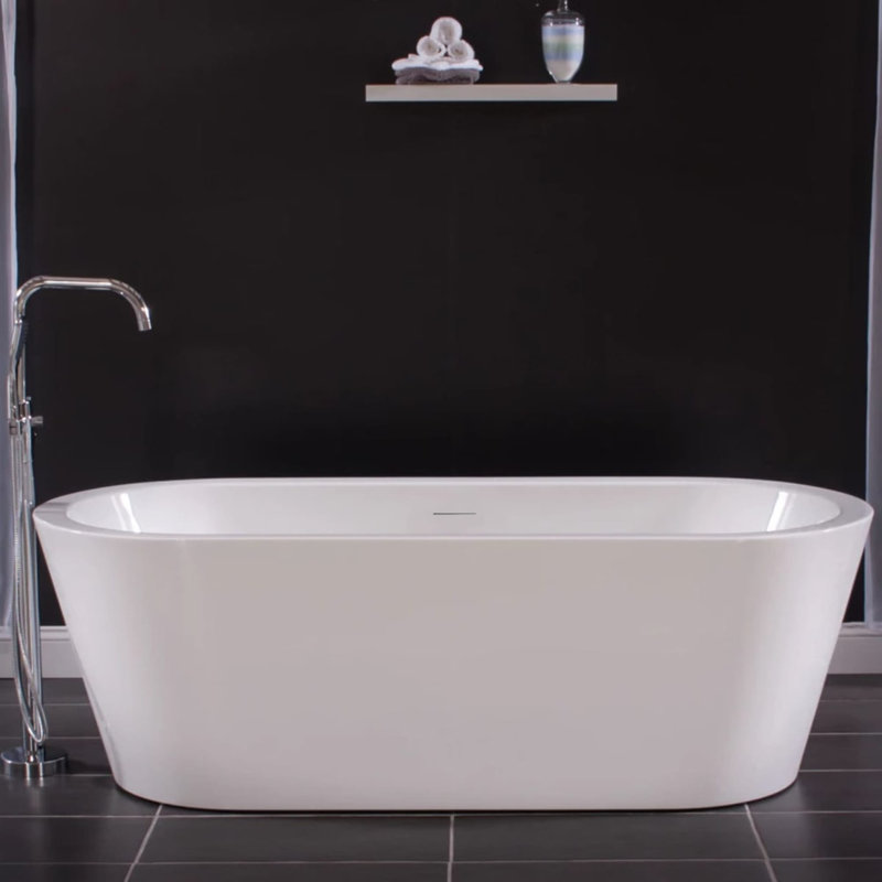 71" Free Standing Acrylic Soaking Tub with Center Drain