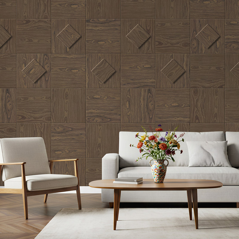 Square Edge Walnut Finished Veneer MDF Boards, 12" H x 12" W