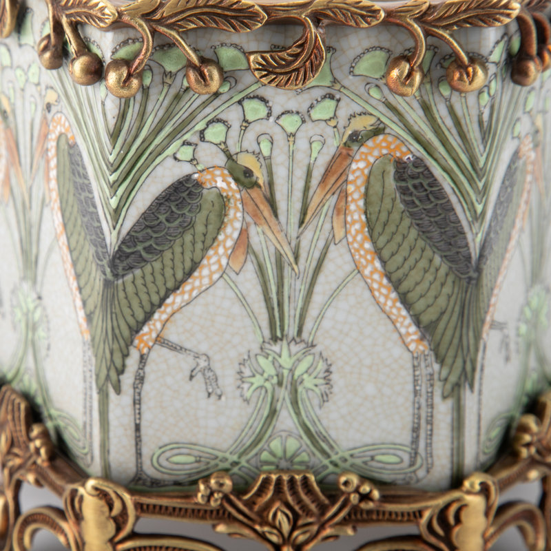 Porcelain Hexagonal Box With Bronze Ormolu