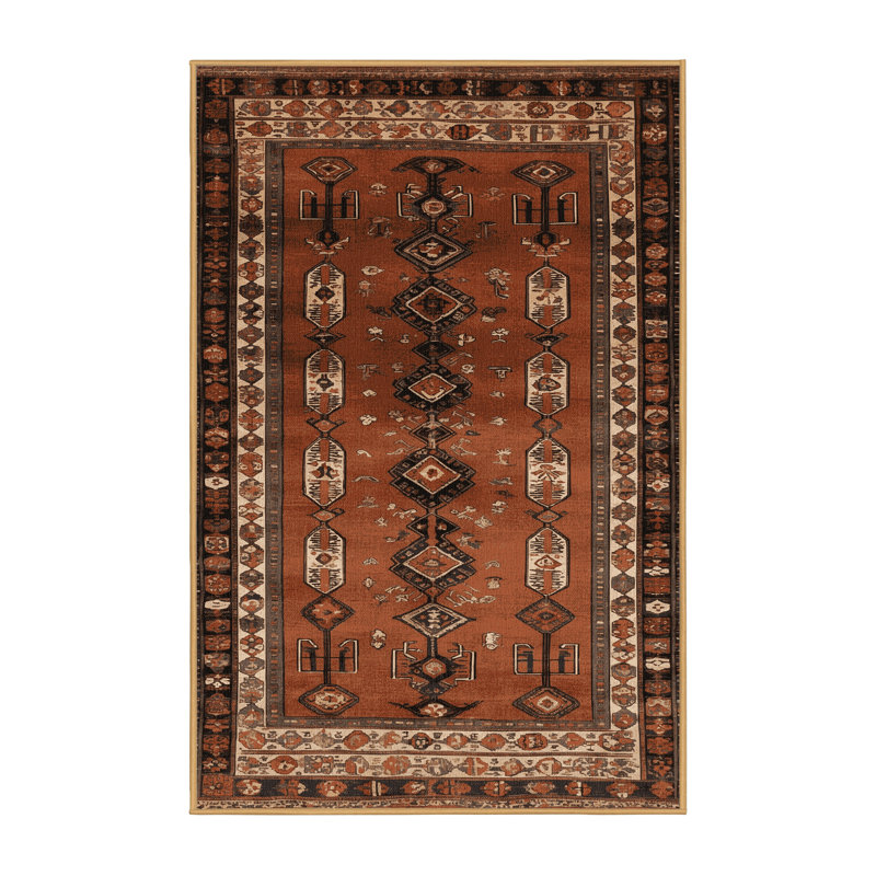 Tapis brun turc lavable à la machine, Rectangulaire 2 pi x 3 pi