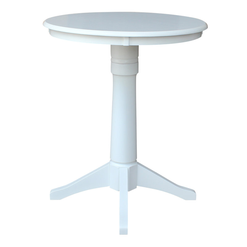 Gianluka Counter Height Solid Wood Dining Table, White, 35.9" H x 30" L x 30" W