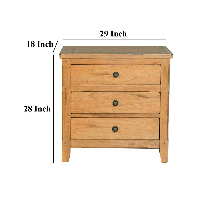 Table de chevet 3 tiroirs Marv