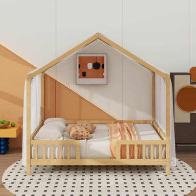 Lit sur pied pour enfant avec auvent Montessori