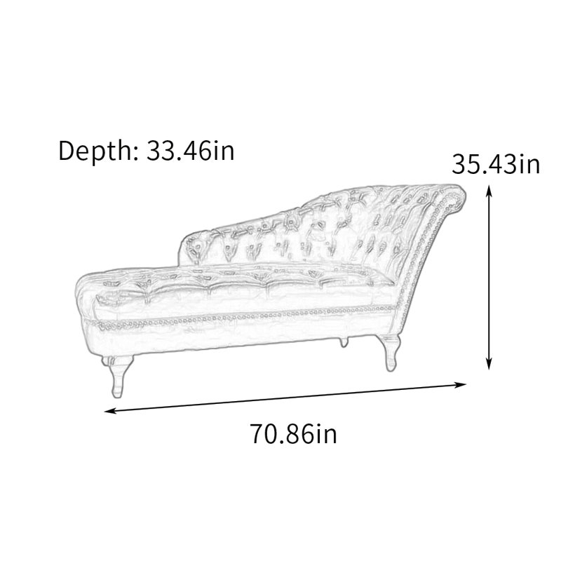 Chaise longue d'intérieur Modern Living, Orienté à droite, Noir, noir, noir, noir