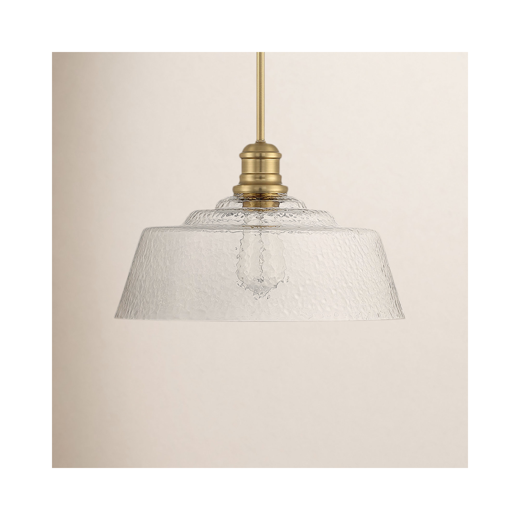 Lindholm Single Light Glass Dimmable Pendant, Natural Brass