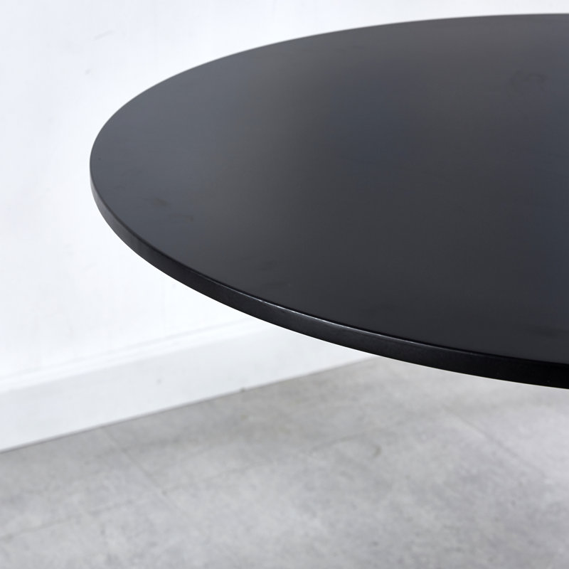 Table de salle à manger à piédestal, Noir, H 28,77 po x L 31,53 po x l 31,53 po
