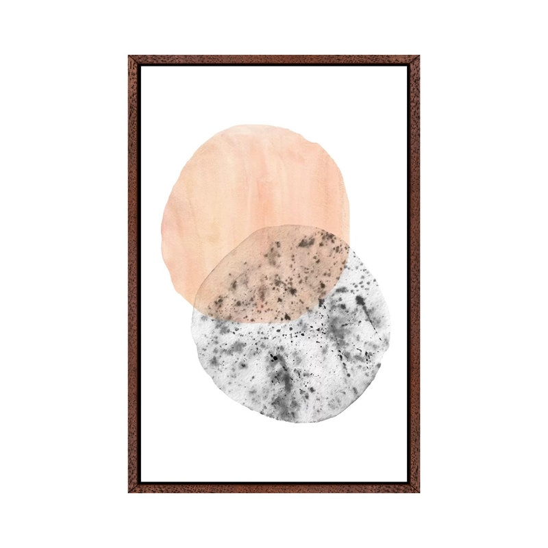 Shapes 1 Piece Painting on Canvas, 66.04cm H x 45.72cm W x 3.81cm D, Classic Brown Wood Framed