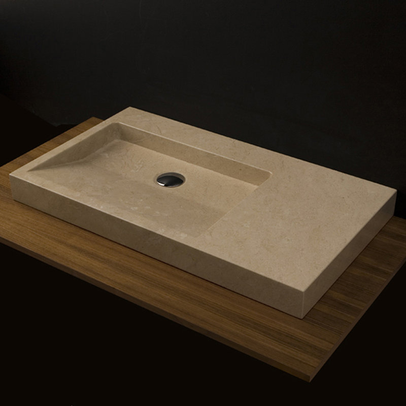 31.88'' W Single Stone Vanity Top, Crema, 0 Hole
