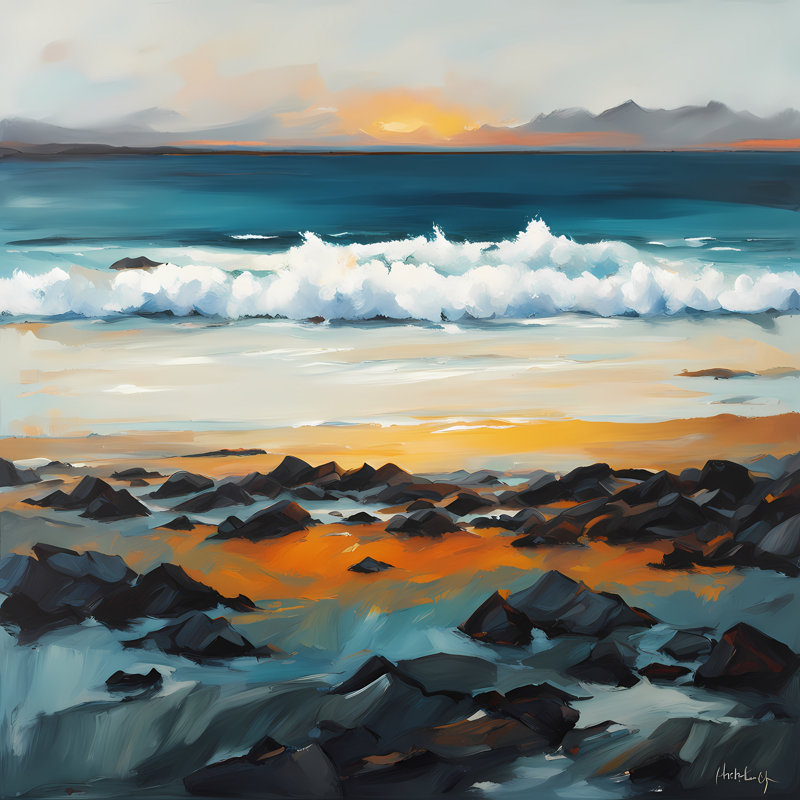 On The Rocks, 24" H x 24" W