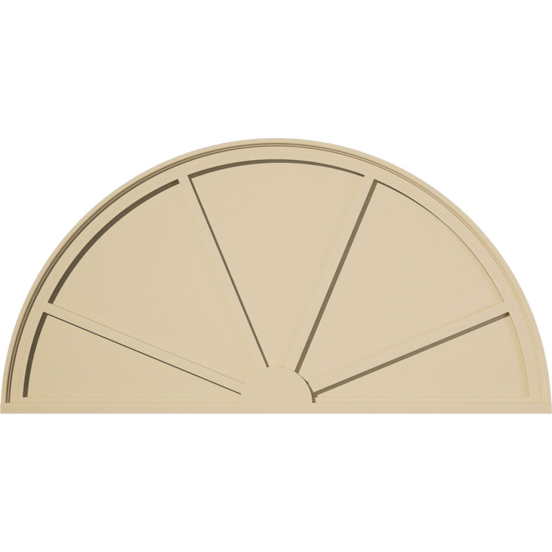 Demi-rond signature fronton en uréthane, brun clair apprêté, 54 po x 27 po x 2 po, Aucune, 4 rayons
