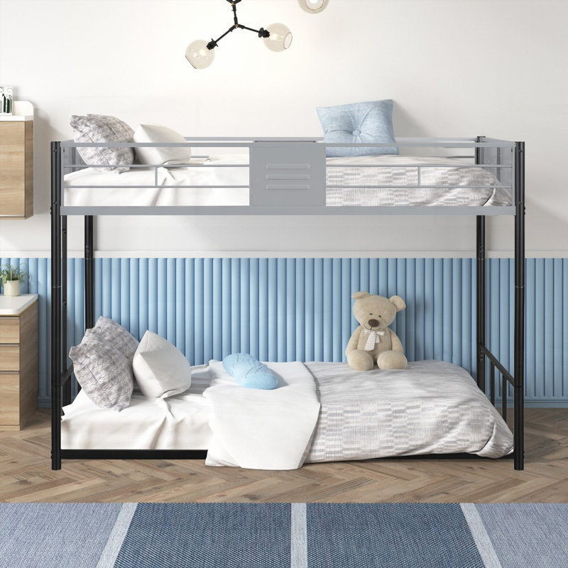 Lit superposé simple au-dessus de simple en métal - Aucun sommier nécessaire, robuste et amp; Bruit réduit