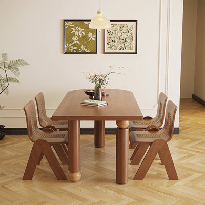 French vintage solid wood table set
