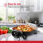 Poêle électrique antiadhésive avec couvercle en verre Holstein Housewares 12 pouces, 1400 W jusqu'à 424 ° F