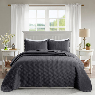 Ensemble de couvre-lit gaufré de qualité supérieure avec taies d'oreiller assorties