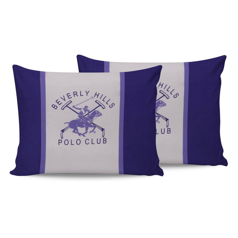 Taie d'oreiller 100% coton Bhpc, Lilas / blanc