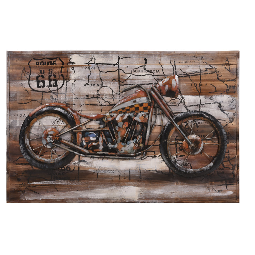 3D-Metallbild Motorrad