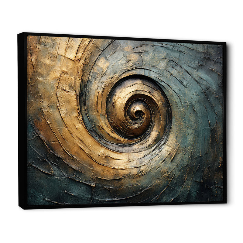 Dahir - Abstract Spirals, art mural, H 12 po x l 20 po x P 1 po, Toile avec cadre flottant noir