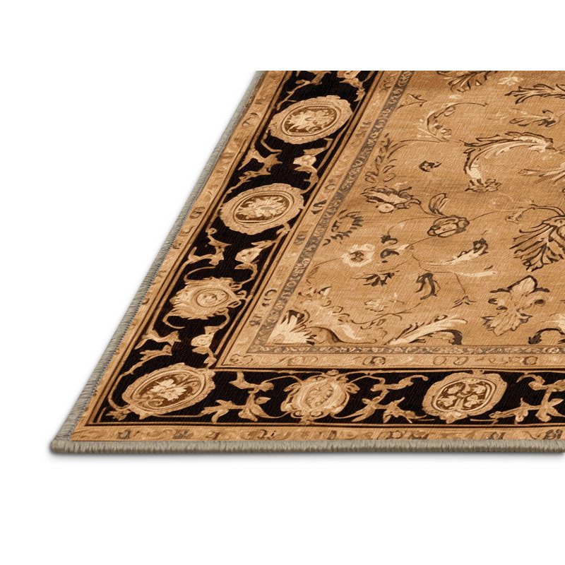 Tapis brun français lavable à la machine, Rectangulaire 2 pi x 3 pi