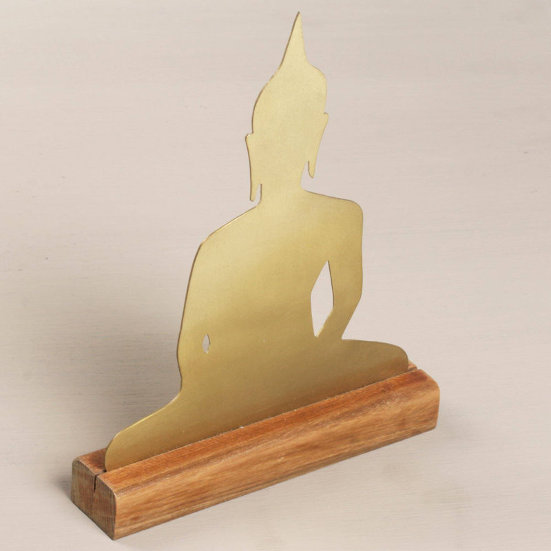 Sculpture en laiton de Bouddha assis Hollins