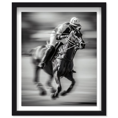 Streaking Steed BW Framed Graphic Art