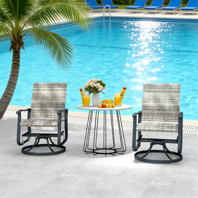 Fauteuil oscillant d'extérieur, ensemble de chaises pivotantes en rotin d'osier