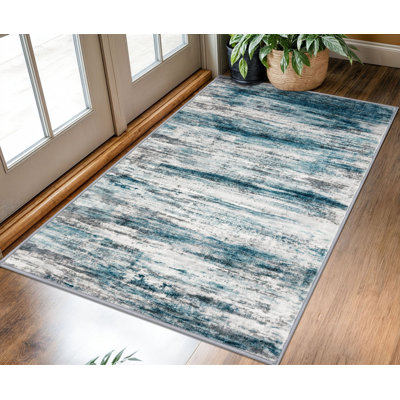 Machine Washable Area Rugs Rubber Backed Rug for Bedroom Living Room