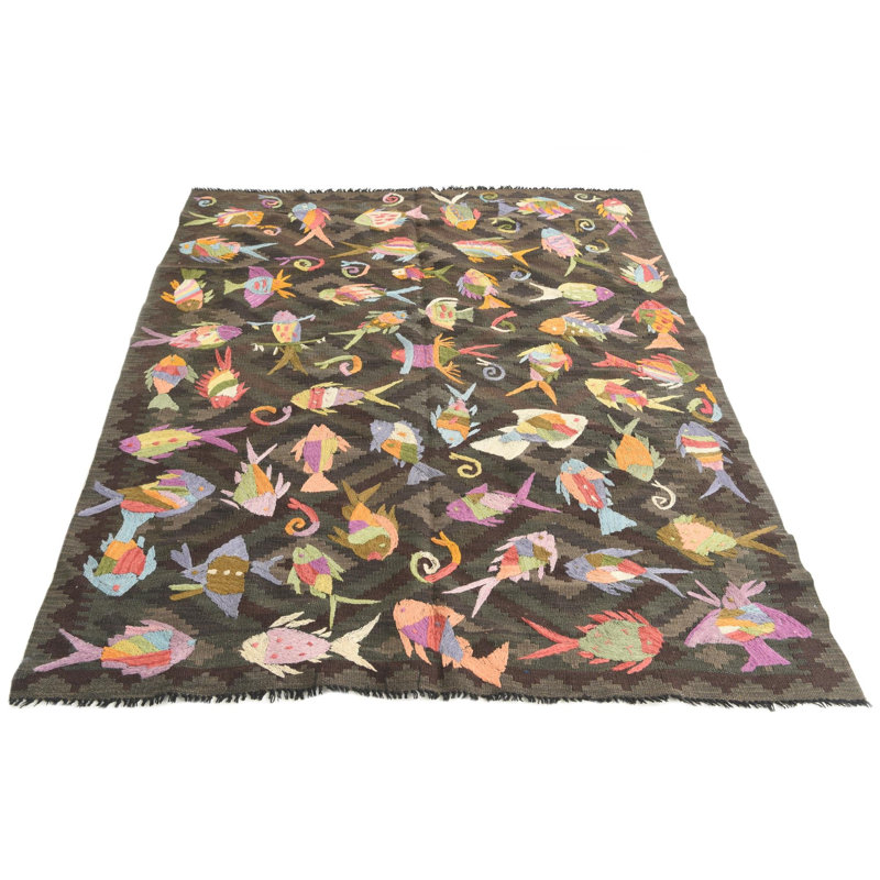 Tapis brun foncé 4 x 6 poe