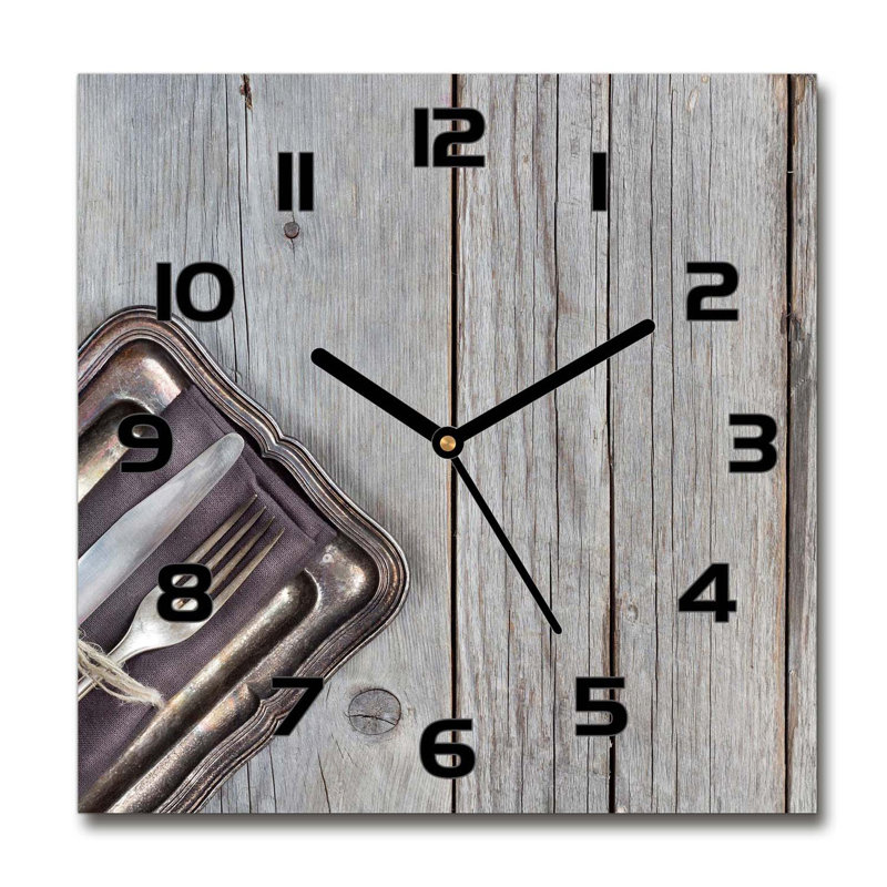 Juha Cutlery on Boards Silent Wall Clock, Black