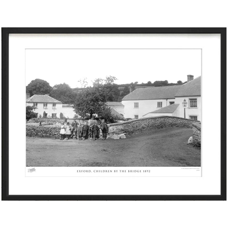 Exford, Children By The Bridge 1892 - Single Picture Frame Print, 60cm H x 80cm W x 2.3cm D