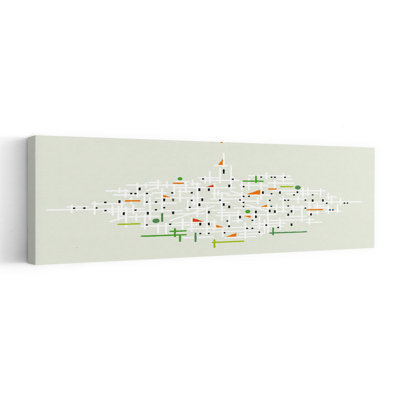 «Abstract City Grid», art géométrique abstrait contemporain, art mural ville