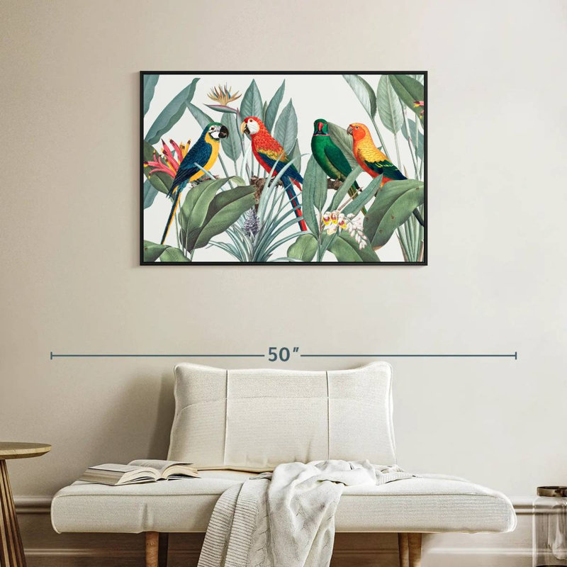 Brampt Tropical Safari Parrots, 25" H x 37" W