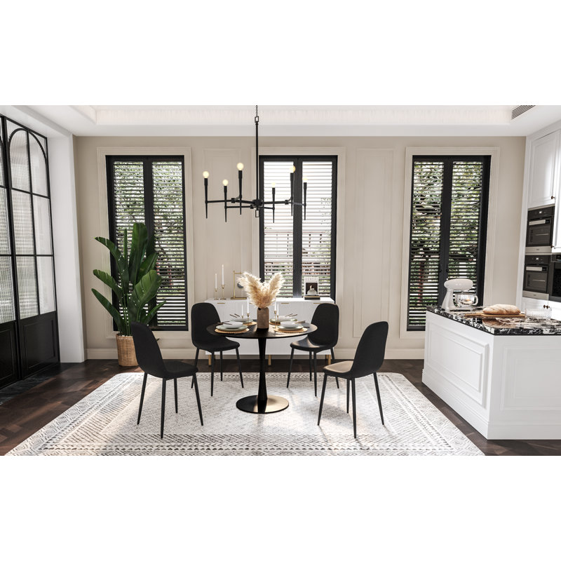 Ensemble repas pour 4 personnes Jolanthe, Noir