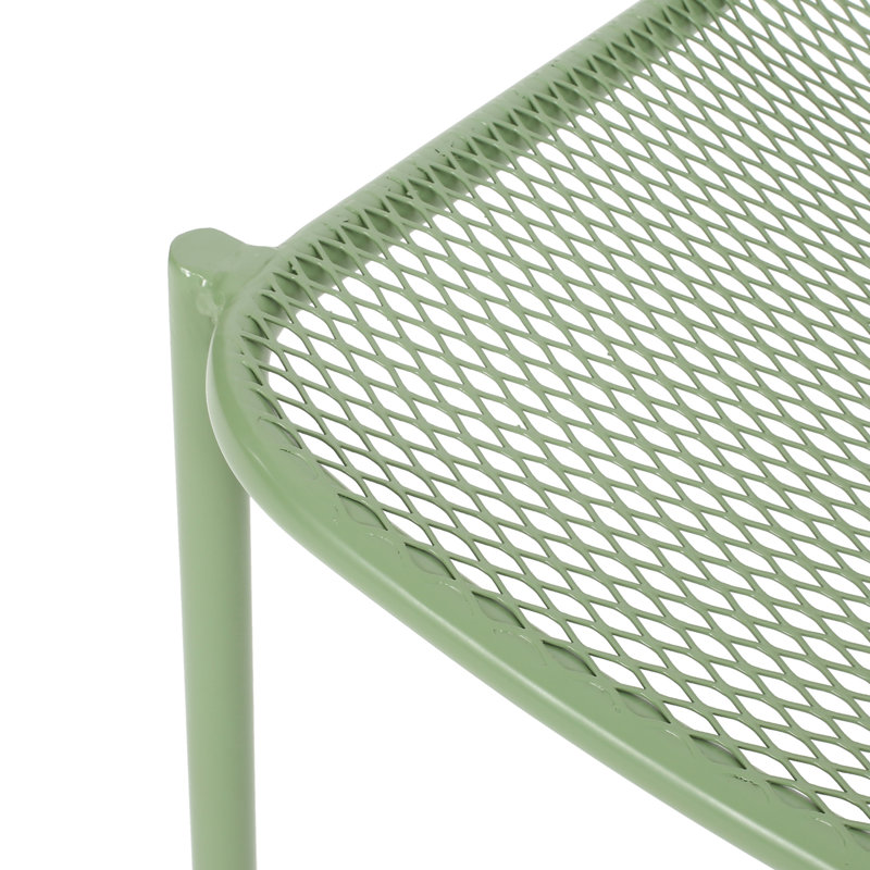Stackable Outdoor Chair, Modern, Mesh Seating, Iron, 26.05"W X 22.54"D 26.05"H Chairs For Space, , Modern Seat, Metal Frame,