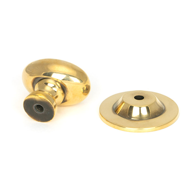 Polished Bronze Oval Cabinet Knob 40Mm, Aged Brass