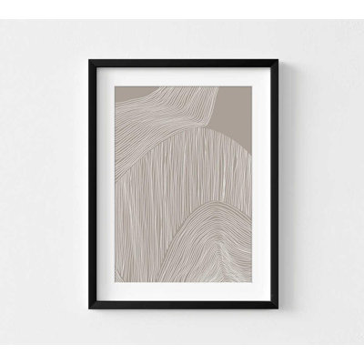«Neutral Abstract Line Art Print», décoration murale moderne minimaliste