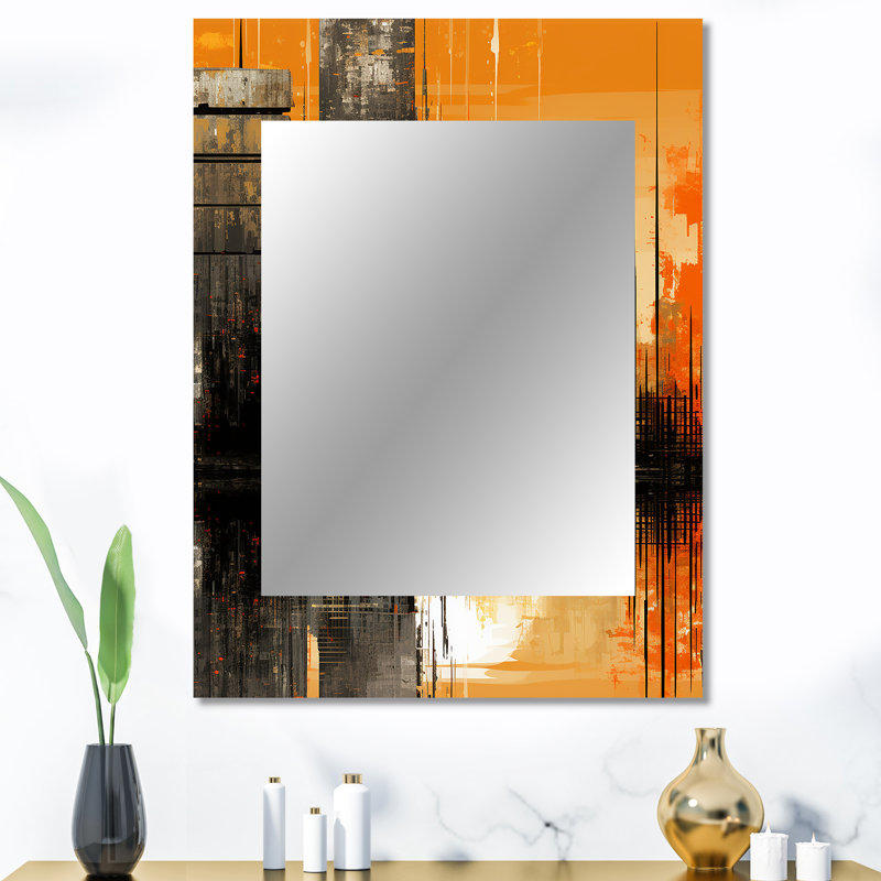 Abstract Cityscape sunset - Abstract Wall Mirror, Modern Decorative Mirror, Printed Metal Art, 40" x 30"