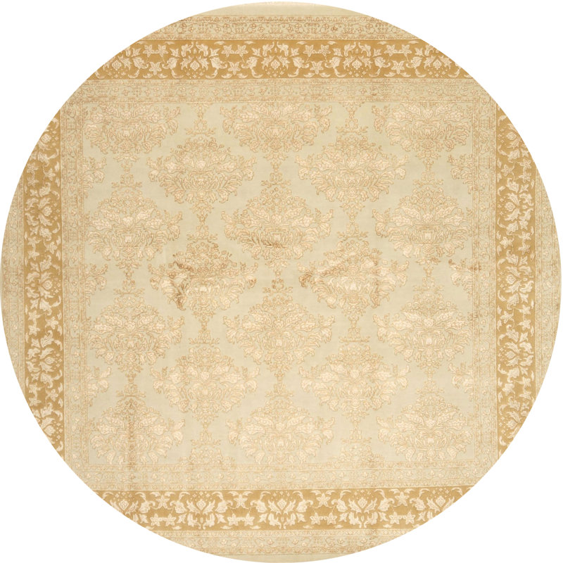 Surface beige contemporaine tapis, Rond 5 pi