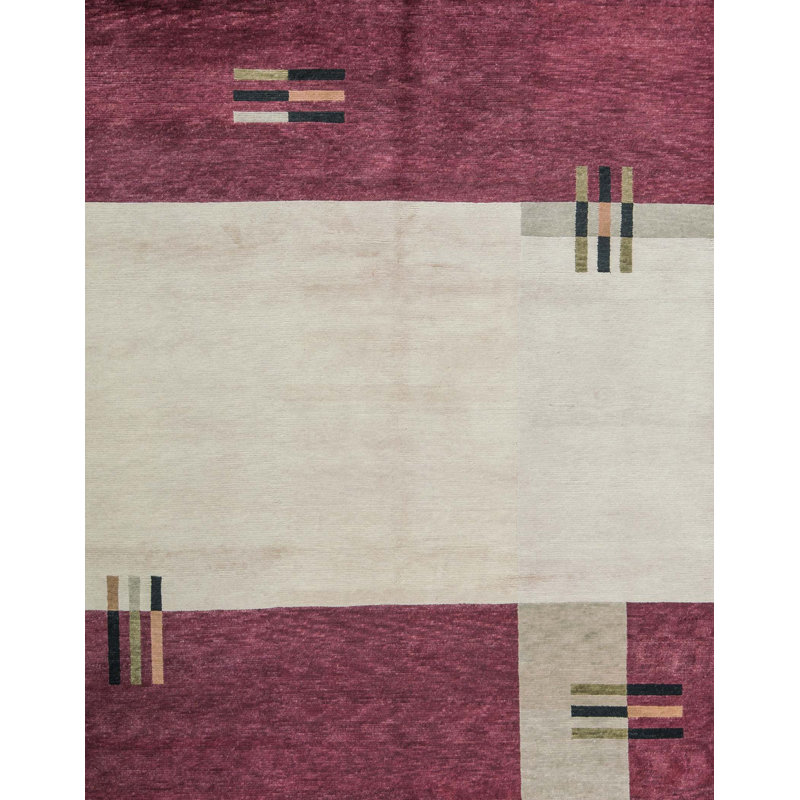 Hand-Knotted High-Quality Red Area Rug